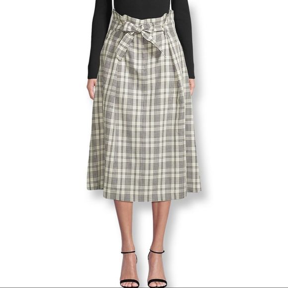 Weekend MaxMara Plaid Belted Skirt Sz 10 NWT - Picture 1 of 15